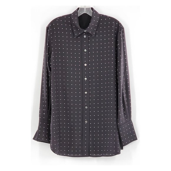 JOSEPH NWT Brooks Silk Black / Ivory Polka Dot Shirt - Picture 6 of 13